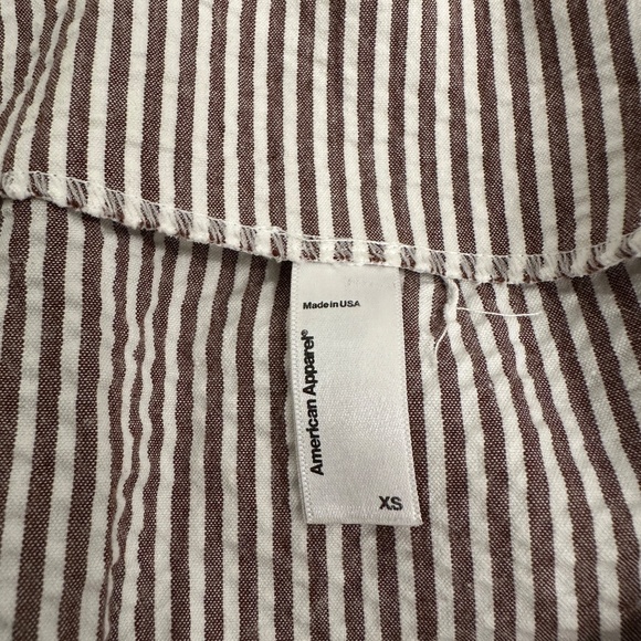 American Apparel Striped Cotton High Waist Shorts, xs - Picture 3 of 6